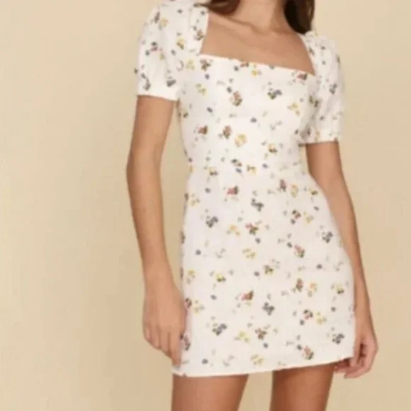 NWOT Reformation Lianne Linen Dress in floral size 8 - Picture 5 of 9